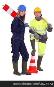 A couple of road workers.