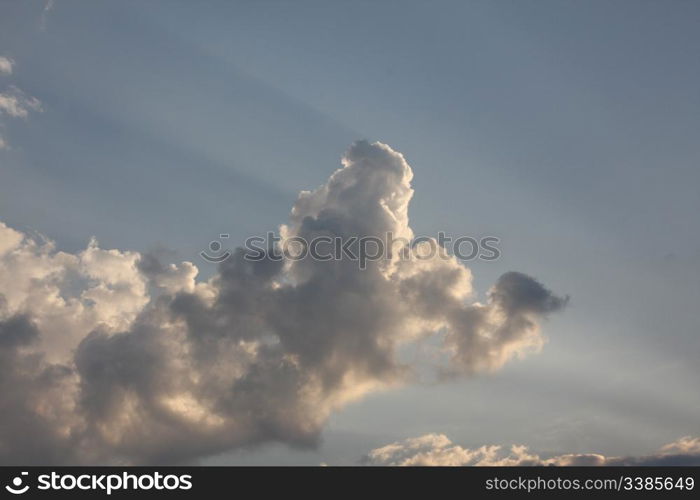 A cumulus sky on a summer morning