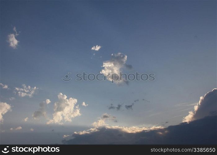 A cumulus sky on a summer morning
