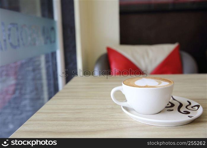 A cup of cappuccino coffee