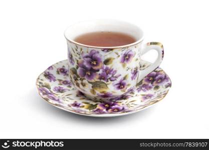 A cup of tea isolated on white background