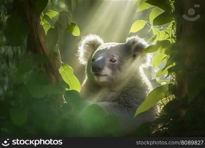 A cute koala. Neural network AI generated art. A cute koala. Neural network AI generated