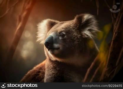 A cute koala. Neural network AI generated art. A cute koala. Neural network AI generated