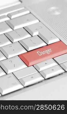 A danger key on a keyboard