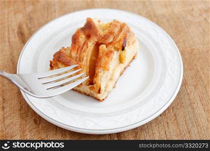 A delicious piece of apple cake