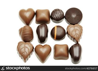A different variety of delicious and yummy chocolates