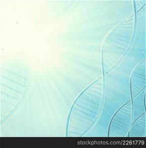 a dna in medical colour background as vintage style