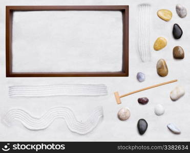 A do it yourself background for zen cart - move the rocks and sand around in the box and create your own zen garden