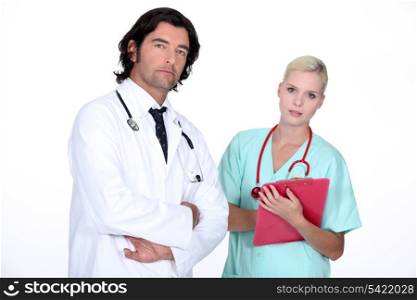 A doctor and a nurse.