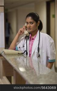 A doctor on phone