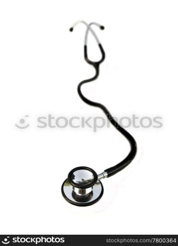 a doctor or physicians stethoscope isolated on white background. stethoscope on white
