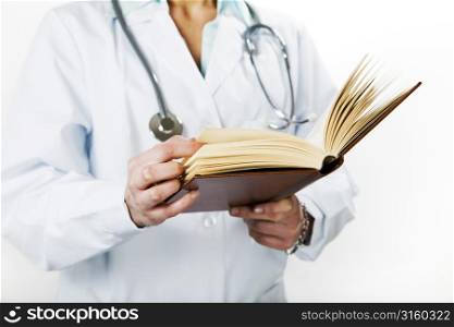 A doctor reading