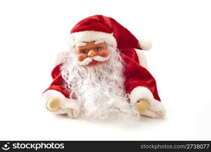 a doll of Santa Claus on a white background