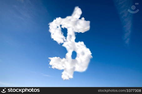 A dollar sign in the clouds