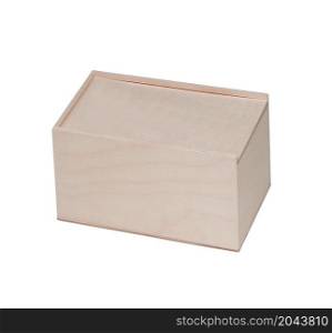 A empty wooden box isolated on white
