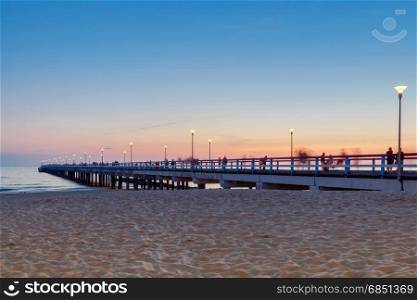 A famous sea pier on the coast in Palanga. Lithuania.