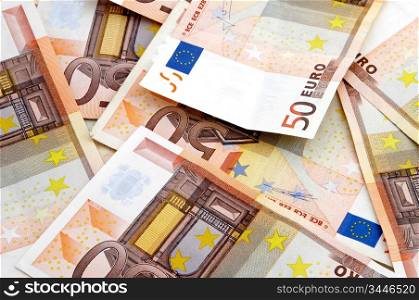 A fan of 50 Euro bank background