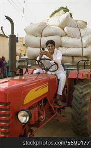 A farmer with his commodities