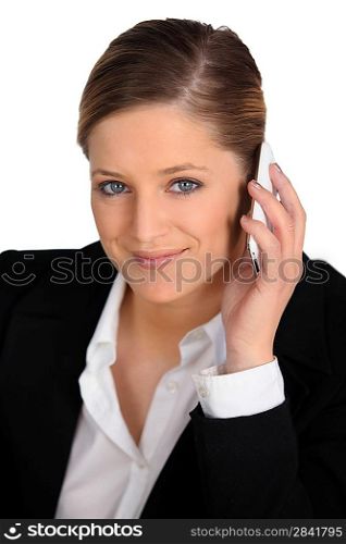 a female employee at phone