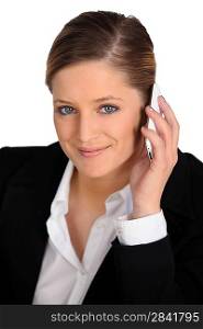 a female employee at phone