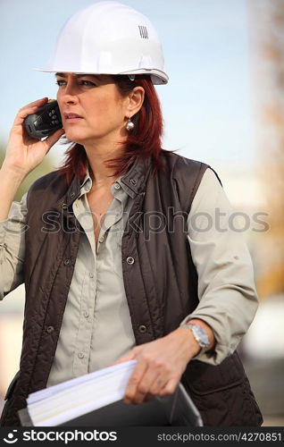 A female engineer working on-site