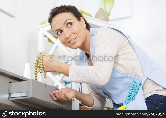 a female housekeeper is a thief