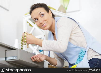 a female housekeeper is a thief
