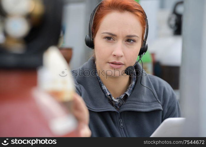 a female worker in warehouse