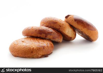 A Few Biscuit Cookies Isolated On White Background