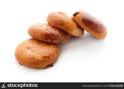 A Few Biscuit Cookies On White Background
