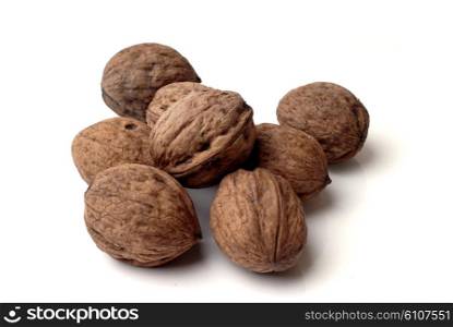 a few Walnuts isolated on a white background.&#xA;