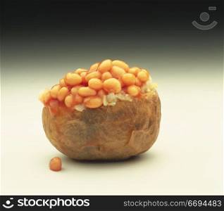 a filled baked potato