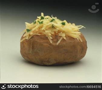 a filled baked potato