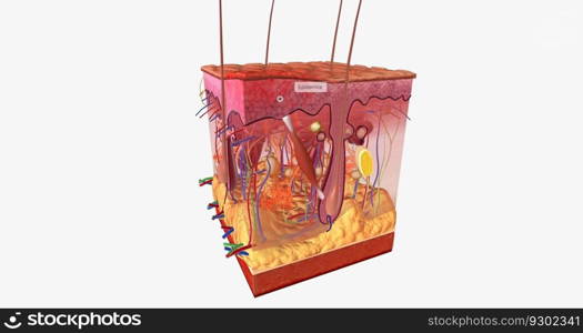 A first degree burn is the most common, and one of the most common household injuries. 3D rendering. A first degree burn is the most common, and one of the most common household injuries.