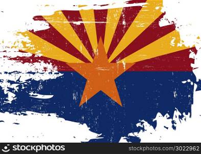 A flag of Arizona with a grunge texture