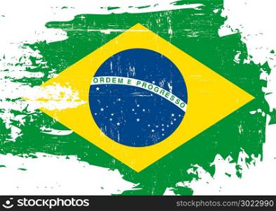 A flag of Brazil with a grunge texture
