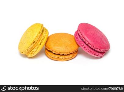 A french sweet delicacy, macaroons variety closeup