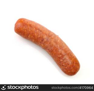 A Fresh Hot Italian Sausage On White Background