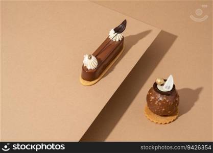 A freshly-baked cake sits atop a table, surrounded by sheets of parchment pape. A cake on top of some paper on top of a table