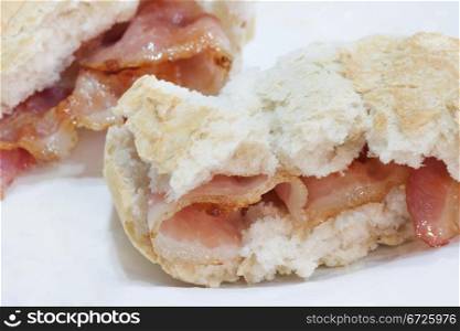 a freshly made bacon sandwich