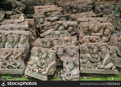 a garden and Buddha terracota of Mr Ban Phor Linag Meuns Terracota Art in the city of chiang mai in the north of Thailand in Southeastasia. &#xA;&#xA;&#xA;