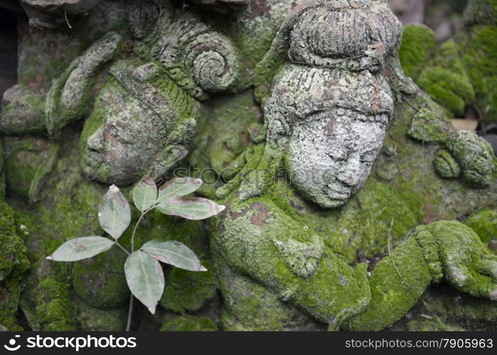 a garden and Buddha terracota of Mr Ban Phor Linag Meuns Terracota Art in the city of chiang mai in the north of Thailand in Southeastasia. &#xA;&#xA;&#xA;