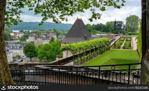 a garden of castle of Pau city in France