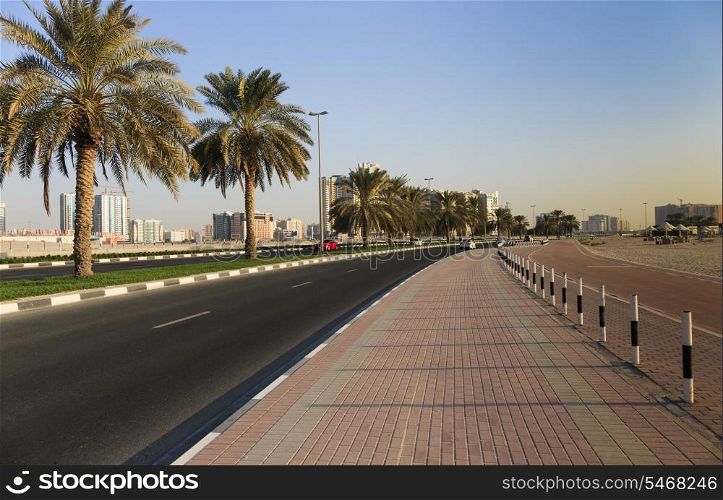 A general view of the waterfront of Sharjah UAE