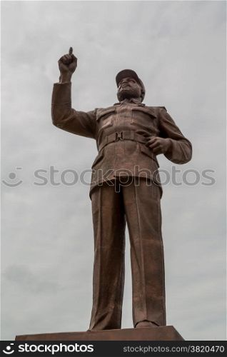 A giant statue of Samora Moises Machel at the Independence Square in Downtown Maputo, Mozambique