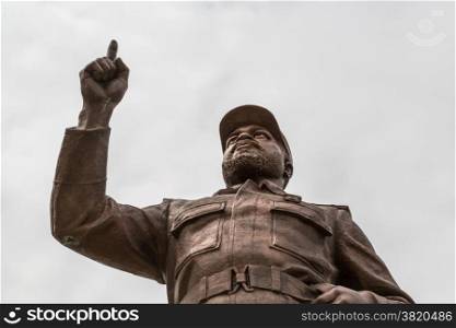 A giant statue of Samora Moises Machel at the Independence Square in Downtown Maputo, Mozambique