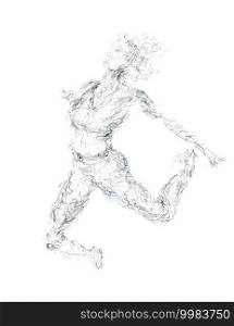 A girl dancing hip hop, motion design sketch illustration. A girl dancing hip hop, motion design sketch