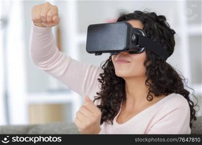 a girl experiencing virtual reality