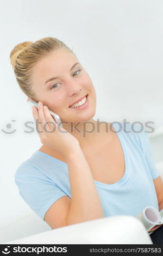 a girl in on the phone