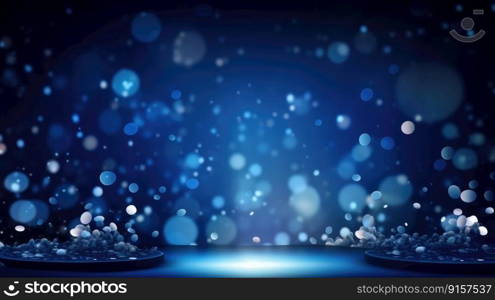 A glamorous background of blue bokeh perfect for awards and celebrations by generative AI